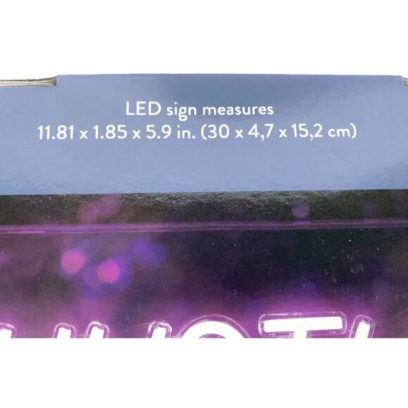 Elements LED Neon Hustle Light-Up Sign Clear Acrylic Hot Pink New & Unopened - Picture 7 of 8